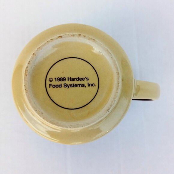 Hardee's Rise and Shine Brown Drip Glaze Coffee Cup - Advertising - Vintage - Picture 6 of 6
